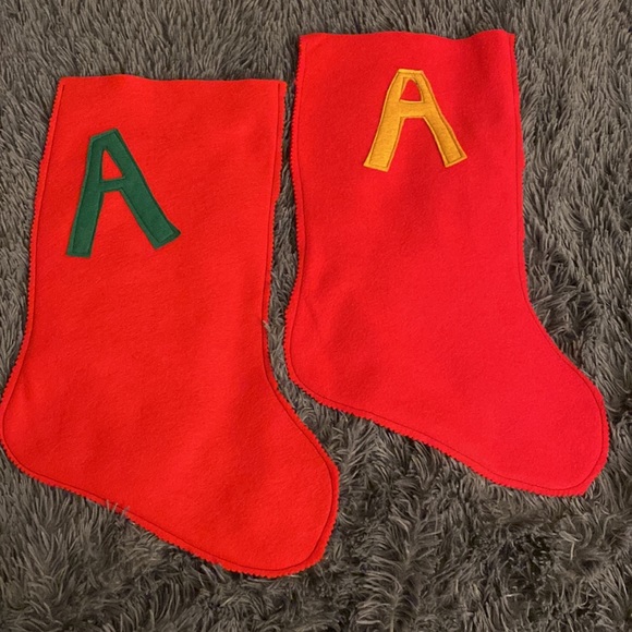 RED felt Christmas Stocking -1pc -multiple available - Picture 3 of 11